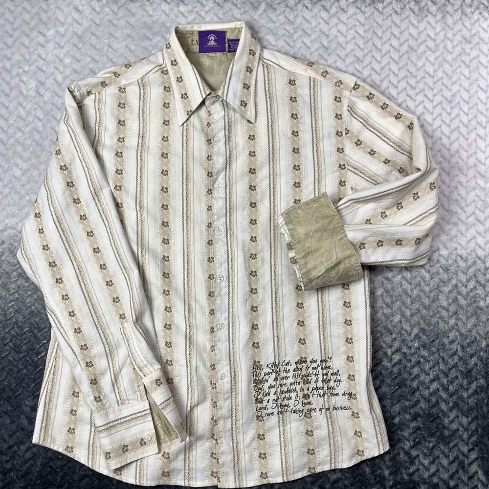 Vintage Jimi Hendrix Experience The Purple Label Shirt Mens XXL Embroidered